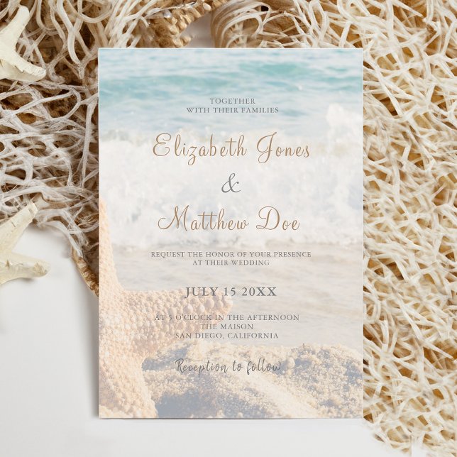 Invitation Mariage plage - Mariage de bord de mer - Plage rom (Créateur téléchargé)