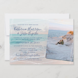 Invitation Mariage plage Pastel Sunset Photo