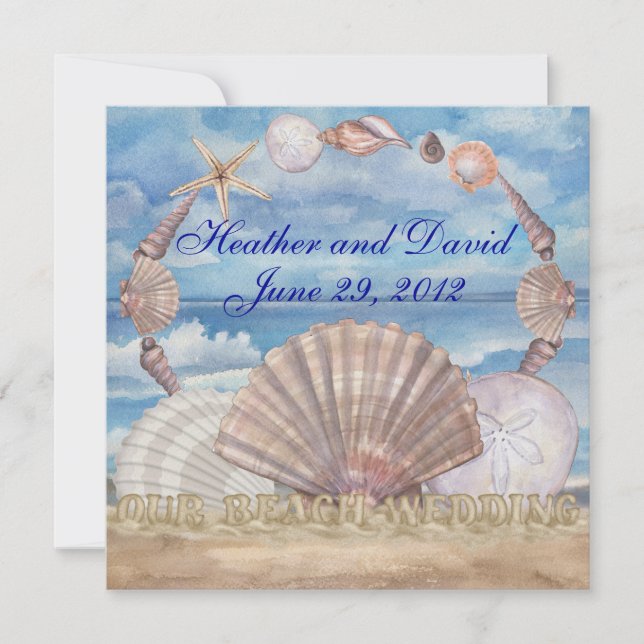 Invitation Mariage plage - SRF (Devant)