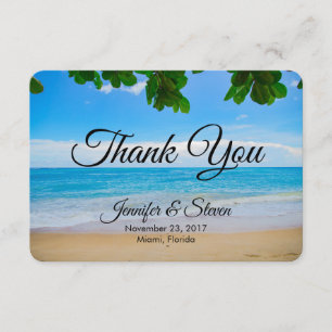 Invitation Mariage Plage Tropicale Soleil Sable et Mer Merci