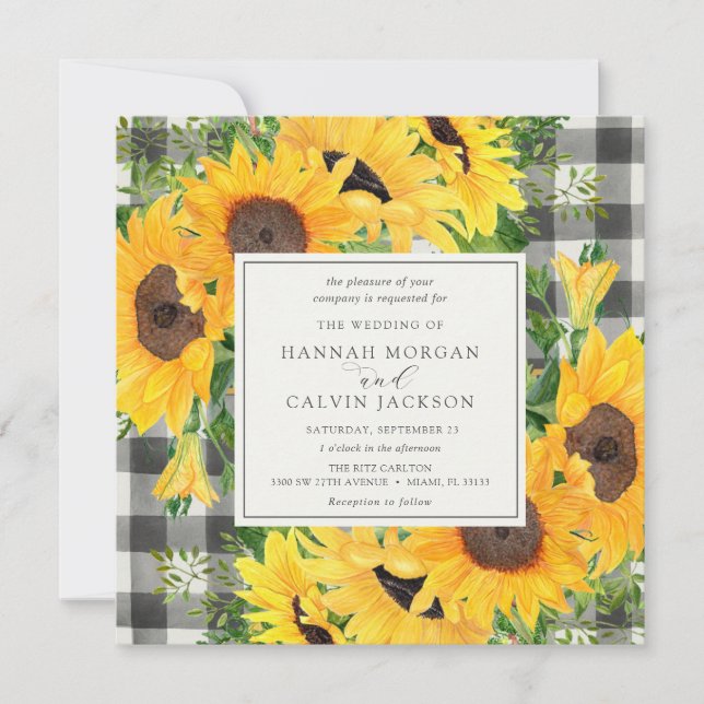 Invitation Mariage Plaid Buffalo Fields (Devant)