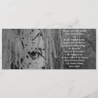 Invitation Mariage pleurant noir et blanc de bouleau