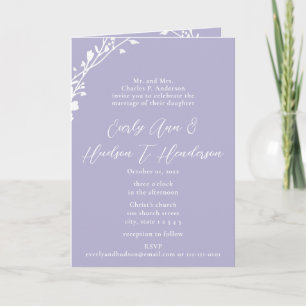Invitation Mariage pliant Fleur sauvage couleur personnalisé