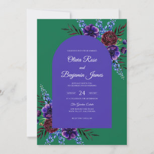Invitation Mariage Plum Emerald Bloom