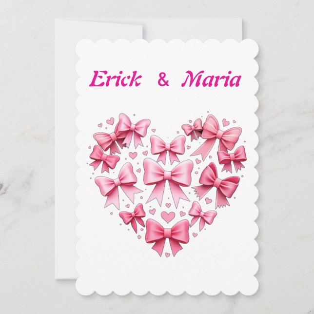 Invitation Mariage plus arcs roses de la Saint-Valentin  (Devant)