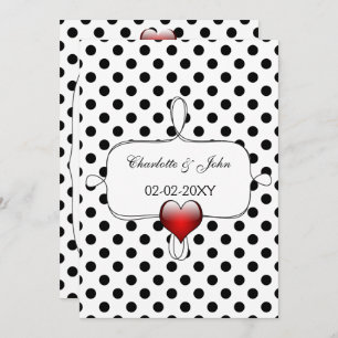 Invitation Mariage Pois noir et blanc