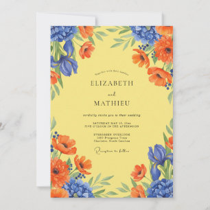 Invitation Mariage Poppy Azure Jaune