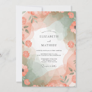 Invitation Mariage Poppy Peint Abricot