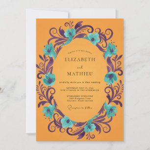 Invitation Mariage Poppy Prune Ambre