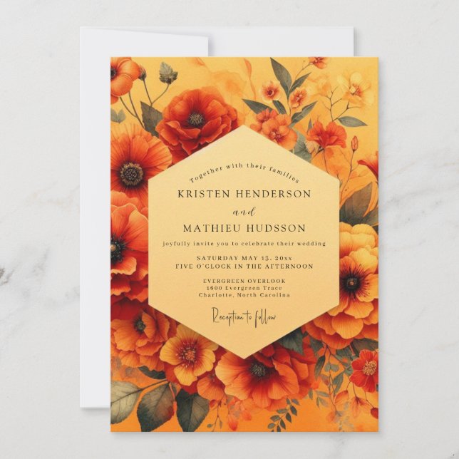 Invitation Mariage Poppysque Peintre au souci (Devant)