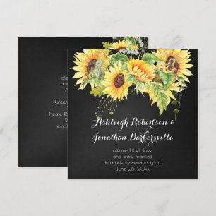 Invitation Mariage postal du tableau de bord des tournesols a