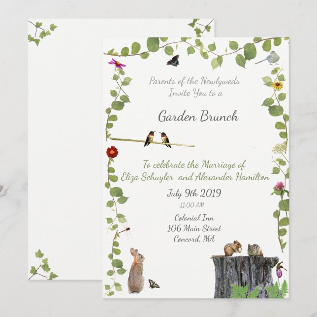 Invitation mariage postal: Nouveau-Brunswick (Devant / Derrière)