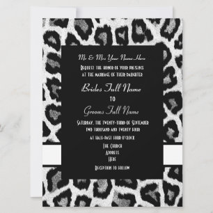 Invitation Mariage poster de animal blanc et noir