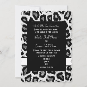 Invitation mariage poster de animal blanc et noir