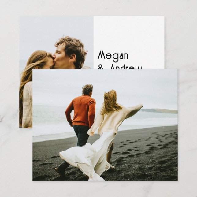 Invitation Mariage poto chic moderne (Devant / Derrière)