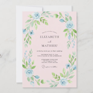 Invitation Mariage Poudre de Rose Blossom