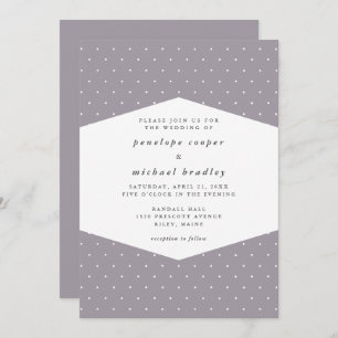 Invitation Mariage pourpre doux de points sensibles