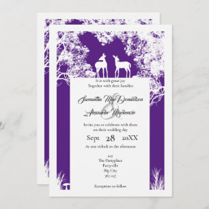 Invitation Mariage pourpre en faux papier de Woodland