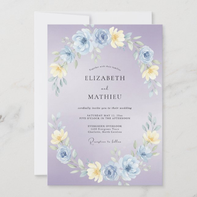 Invitation Mariage Prairie de Lavande (Devant)