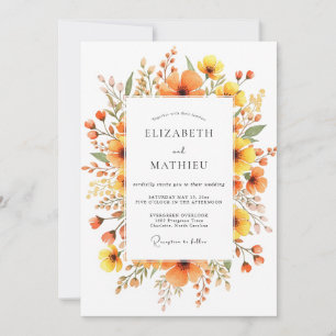 Invitation Mariage Prairie Radieuse Ambre