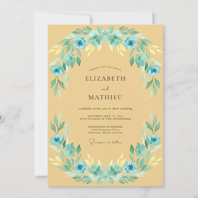 Invitation Mariage Printanier Ambre Doux (Devant)