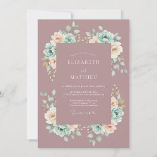 Invitation Mariage Printanier Artistique Mauve