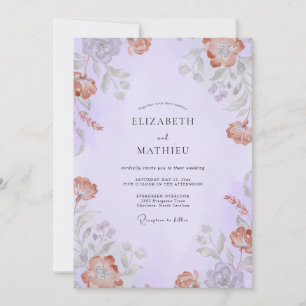 Invitation Mariage Printanier aux Teintes Douces de Lavande e
