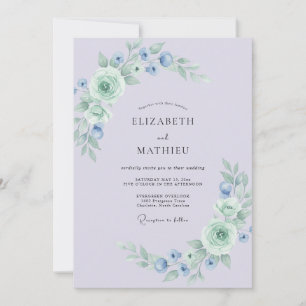 Invitation Mariage Printanier de Soie Lavande