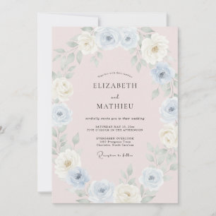 Invitation Mariage printanier éthéré rose