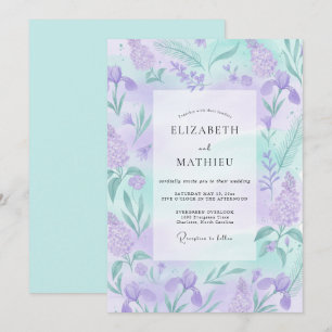 Invitation Mariage Printanier Fantaisiste Améthyste