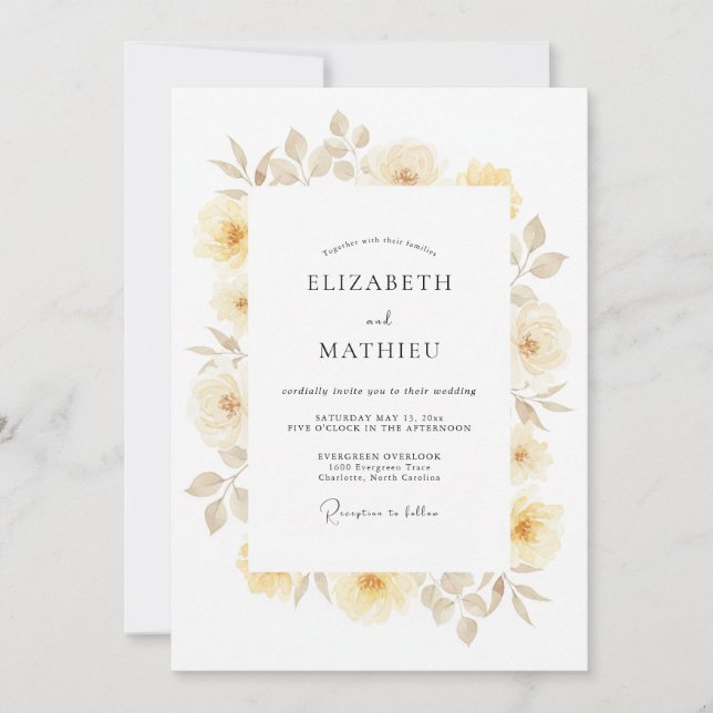 Invitation Mariage Printanier Ivory Splendid (Devant)