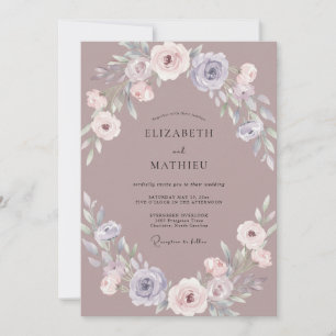 Invitation Mariage Printanier Lumineux Mauve