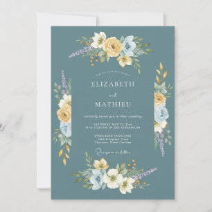 Invitation Mariage printanier lumineux sarcelle