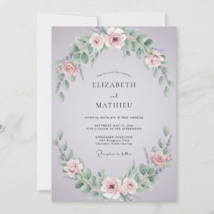 Invitation Mariage printanier luxuriant de lavande
