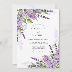 Invitation Mariage printanier parfumé à la lavande