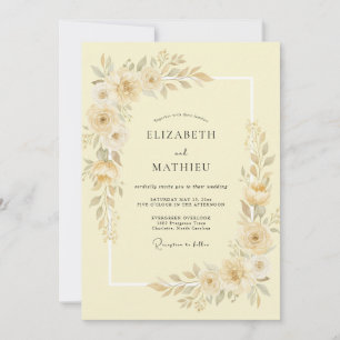 Invitation Mariage printanier serein à la crème de citron