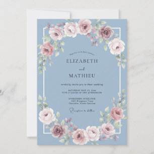 Invitation Mariage printanier serein et Pervenche