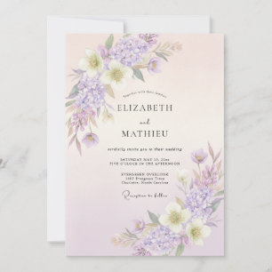 Invitation Mariage Printanier Subtil Lilas