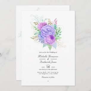Invitation Mariage Printemps Floral QR Code Rsvp