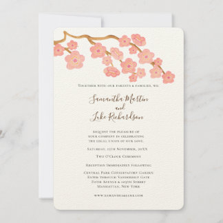 Invitation Mariage Printemps Sakura Cerry Fleur Arbre