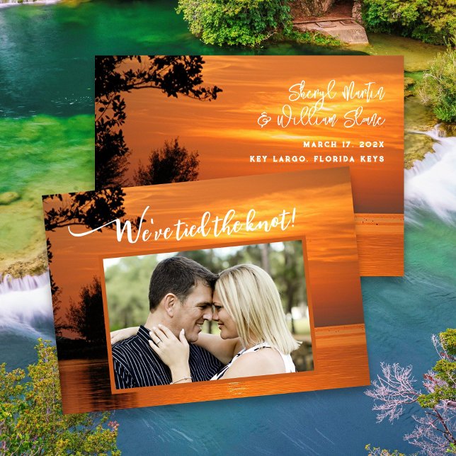 Invitation Mariage privé Sunset Photo Annouement (Créateur téléchargé)