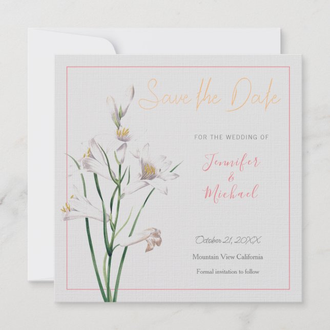 Invitation Mariage Professional Flower Design Enregistrer la  (Devant)