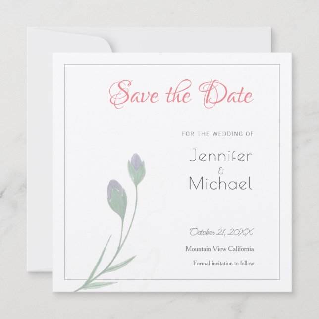 Invitation Mariage Professional Flower Design Enregistrer la  (Devant)