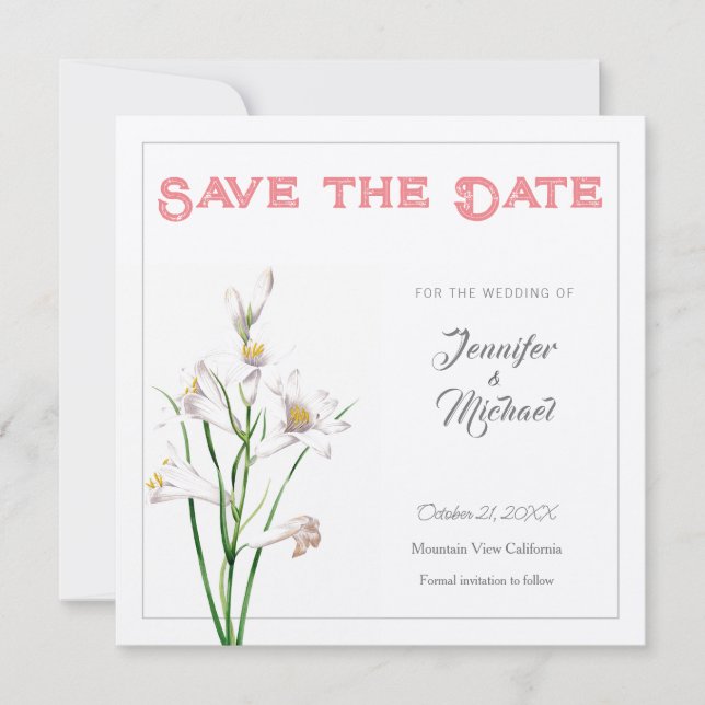 Invitation Mariage Professional Flower Design Enregistrer la  (Devant)