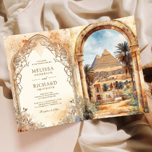 Invitation Mariage Pyramides Égyptiennes Antiques Arch Tout E