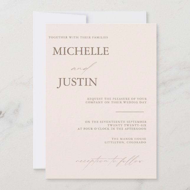 Invitation Mariage QR Minimaliste Moderne (Devant)
