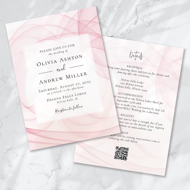 Invitation Mariage QR rose (Créateur téléchargé)