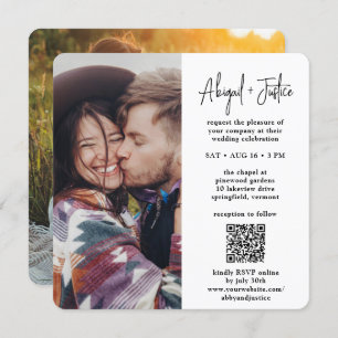 Invitation Mariage QR RSVP minimal 2 photo tout-en-un