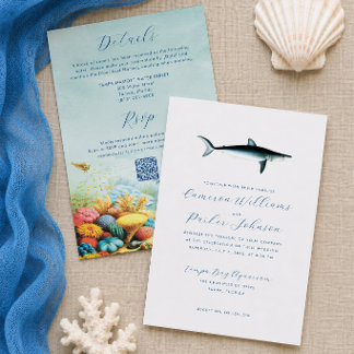 Invitation Mariage QR tout-en-un de l'aquarium de requins sou