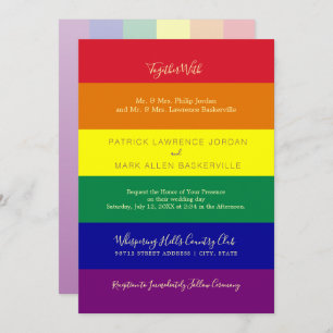 Invitation Mariage Rainbow Flag